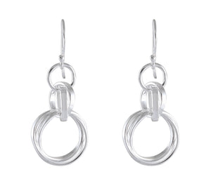 Elegant Silver Loop Drop earring 925 Sterling Silver - Model 1211-012 - Silver Maker Family 