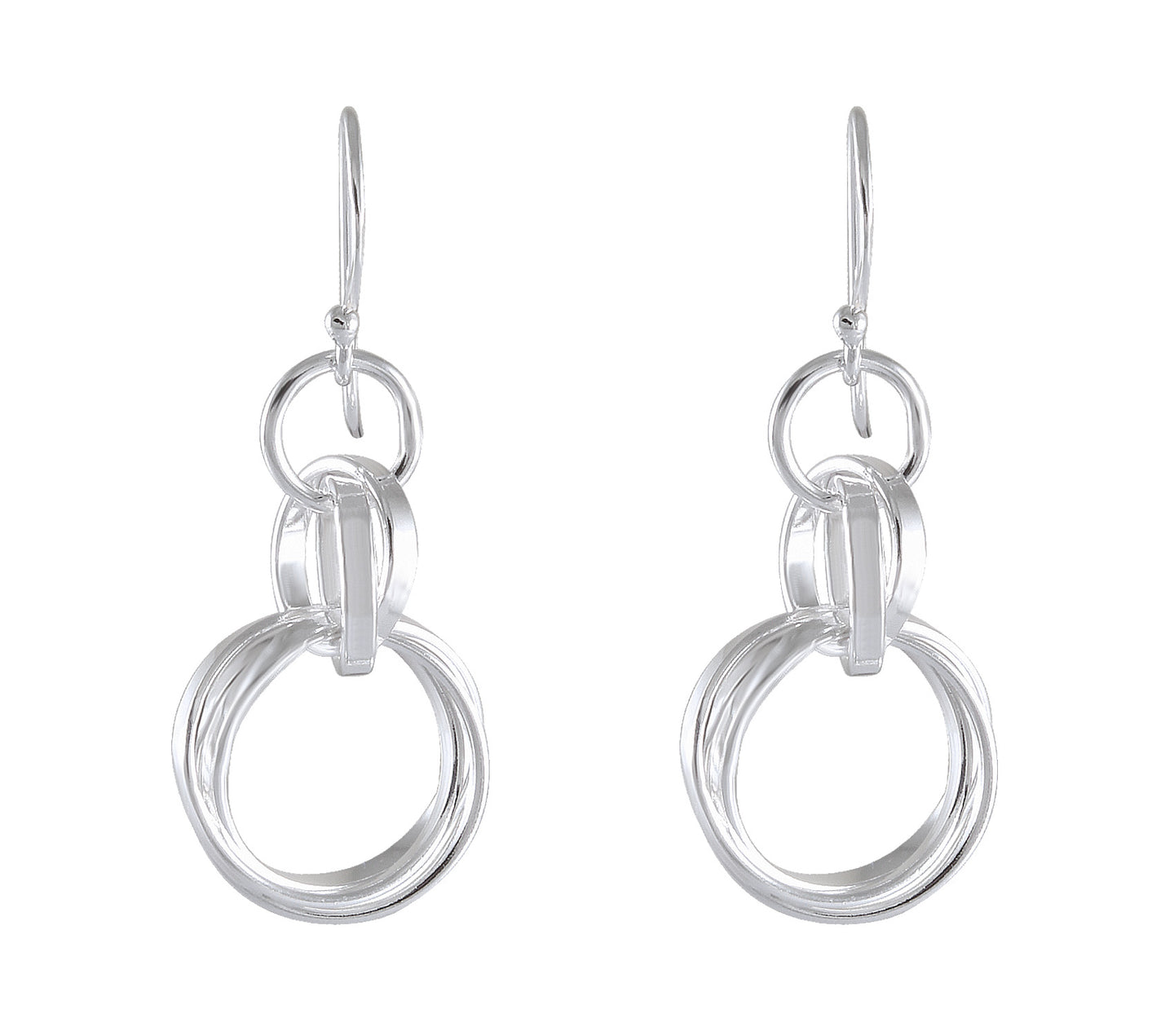 Elegant Silver Loop Drop earring 925 Sterling Silver - Model 1211-012 - Silver Maker Family 