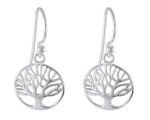 Elegant Tree of Life Drop earring 925 Sterling Silver - Model 1211-016 - Silver Maker Family 