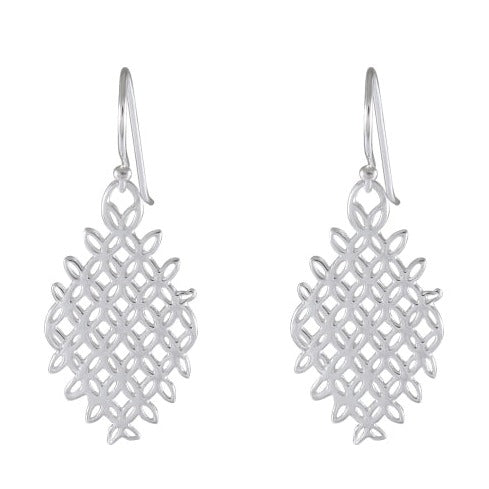 Lattice Drop earring 925 Sterling Silver - Model 1211-023 - Silver Maker Family 