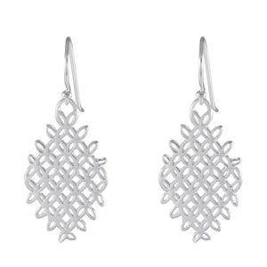 Lattice Drop earring 925 Sterling Silver - Model 1211-023 - Silver Maker Family 