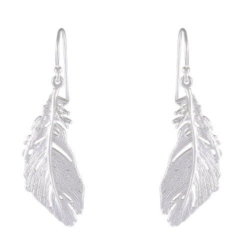 Feather Drop earring 925 Sterling Silver - Model 1211-025 - Silver Maker Family 