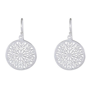 Lustrous Elegance - Disk  Drop earring 925 Sterling Silver - Model 1211-028 - Silver Maker Family 