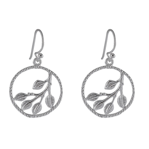 Leaf-Design Drop earring 925 Sterling Silver - Model 1211-029 - Silver Maker Family 