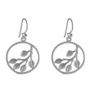 Leaf-Design Drop earring 925 Sterling Silver - Model 1211-029 - Silver Maker Family 