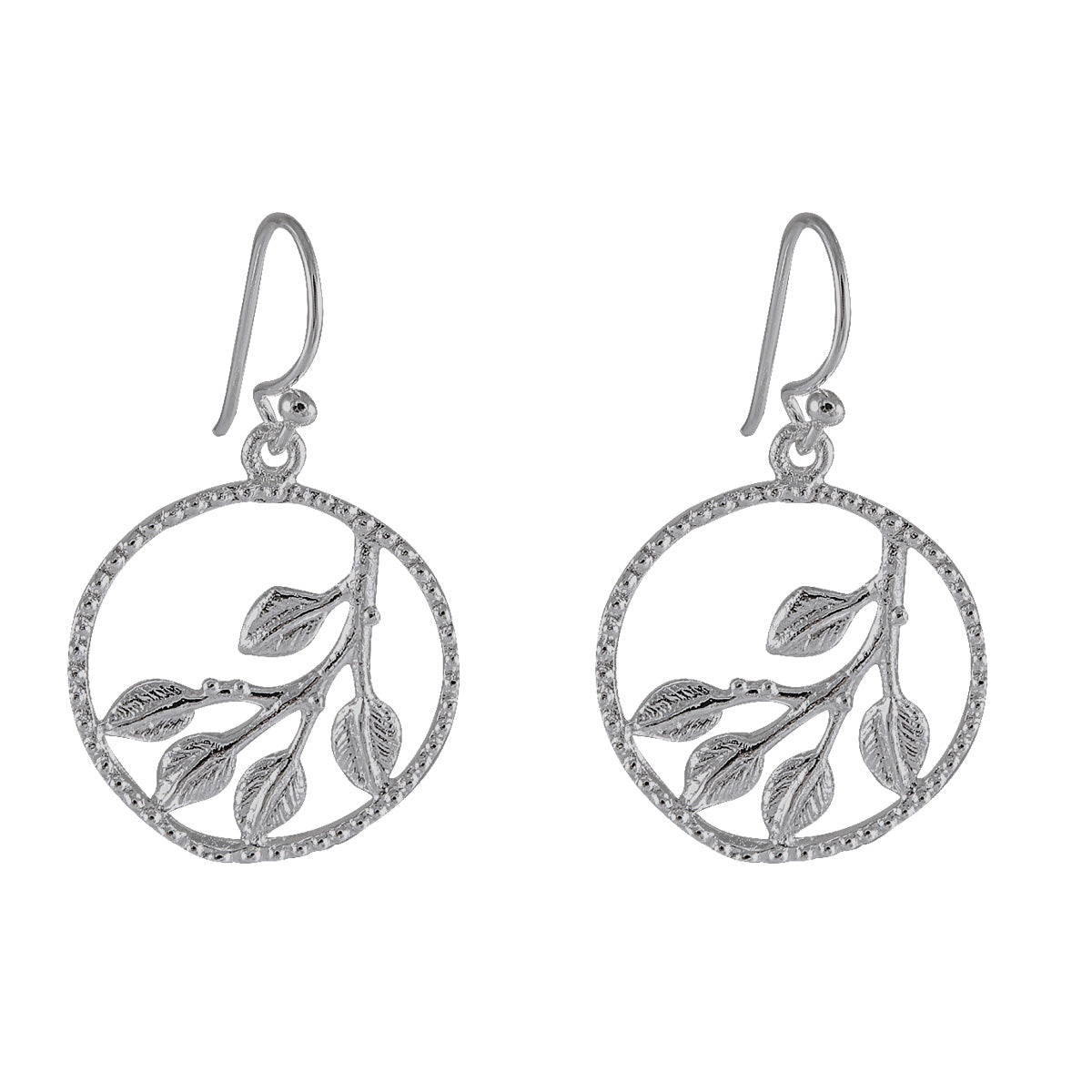 Leaf-Design Drop earring 925 Sterling Silver - Model 1211-029 - Silver Maker Family 