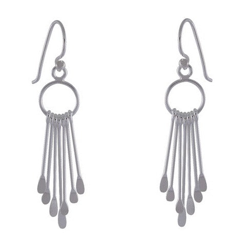 Elegant Cascade Teardrop Drop earring 925 Sterling Silver - Model 1211-032 - Silver Maker Family 