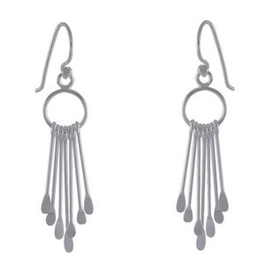 Elegant Cascade Teardrop Drop earring 925 Sterling Silver - Model 1211-032 - Silver Maker Family 