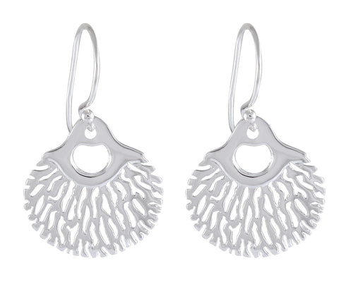 Oceanic Coral Design Drop earring 925 Sterling Silver - Model 1211-036 - Silver Maker Family 