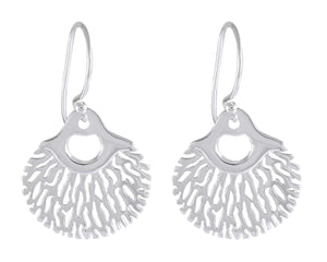 Oceanic Coral Design Drop earring 925 Sterling Silver - Model 1211-036 - Silver Maker Family 
