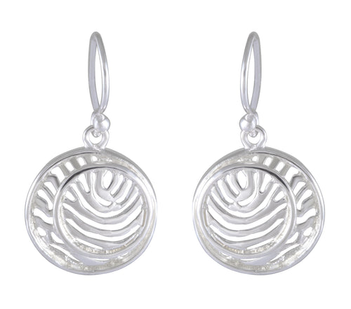 Oceanic Rhythm Inspired Circula Drop earring 925 Sterling Silver - Model 1211-038