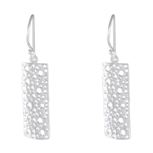 Effervescent Bubbles Rectangular Drop earring 925 Sterling Silver - Model 1211-039