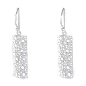 Effervescent Bubbles Rectangular Drop earring 925 Sterling Silver - Model 1211-039