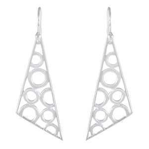 Inspired Geometric Triangle  Drop earring 925 Sterling Silver - Model 1211-041