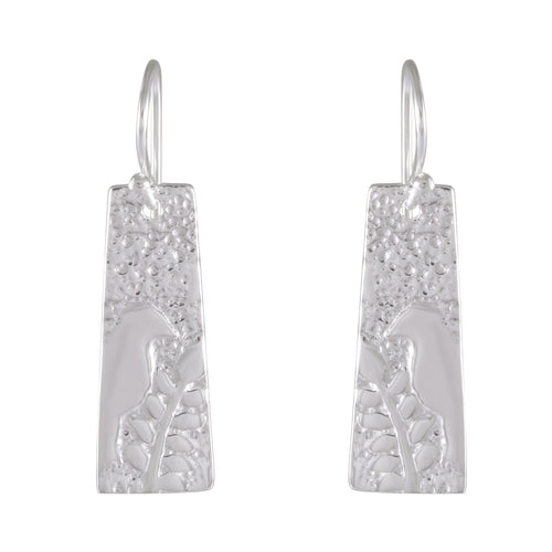 Nature's Contrast Textured Drop earring 925 Sterling Silver - Model 1211-043
