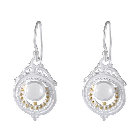 Elegant Filigree Gemstone Drop earring 925 Sterling Silver - Model 1211-044