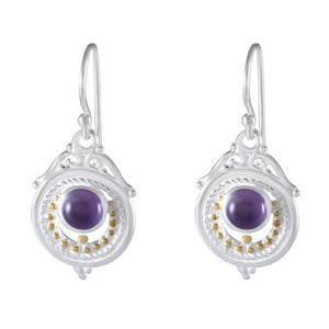 Elegant Filigree Gemstone Drop earring 925 Sterling Silver - Model 1211-044