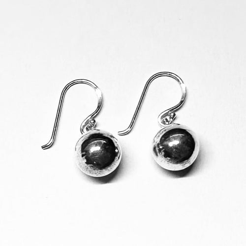 Classic Sterling Silver Ball Drop Earrings - Elegant Simple Design - Model 1211-047