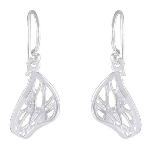 Organic Whimsy Leaf Earrings - Silver Maker Family Sterling Silver Nature-Inspired Dangles - Model 1211-058