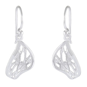 Organic Whimsy Leaf Earrings - Silver Maker Family Sterling Silver Nature-Inspired Dangles - Model 1211-058