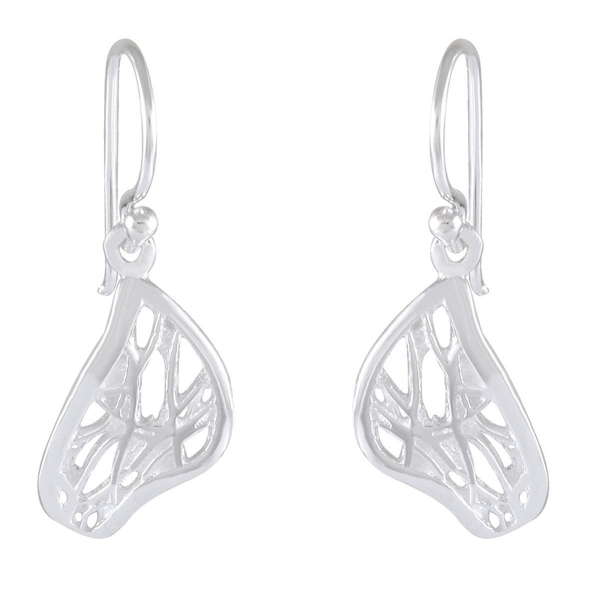 Organic Whimsy Leaf Earrings - Silver Maker Family Sterling Silver Nature-Inspired Dangles - Model 1211-058