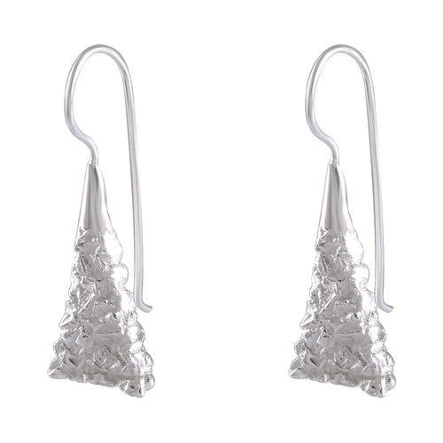 Icicle Essence Drop Earrings - Sterling Silver Textured Dangles - Model 1211-061