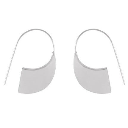 Minimalist Crescent Sterling Silver Threader Earrings - Modern Chic - Model 1212-006