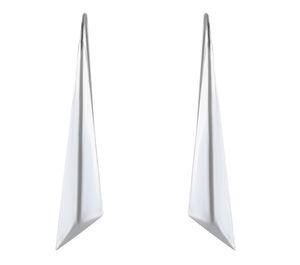 Polished Sterling Silver Angular Drop Earrings - Modern Geometric Elegance - Model 1212-012