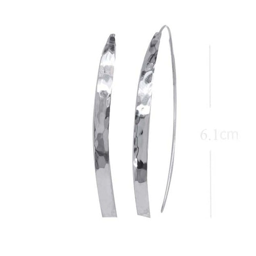 Hammered Sterling Silver Hoop Earrings - Modern Textured Finish - Model 1212-038