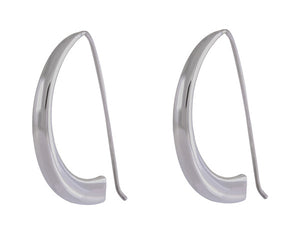 Sterling Silver Half-Hoop Sculptural Earrings - Contemporary Minimalist Design - Model 1212-042