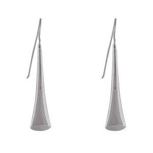 Minimalist Sterling Silver Cone Drop Earrings - Sleek Modern Design - Model 1212-050