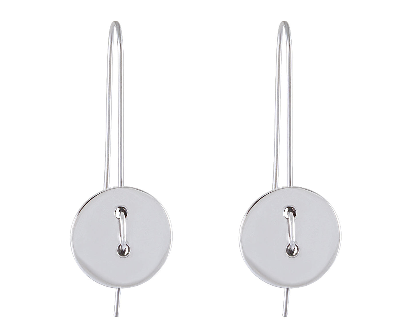 Minimalist Disc Sterling Silver Earrings - Silver Maker Family Sleek Modern Cluster Earrings - Model 1212-060