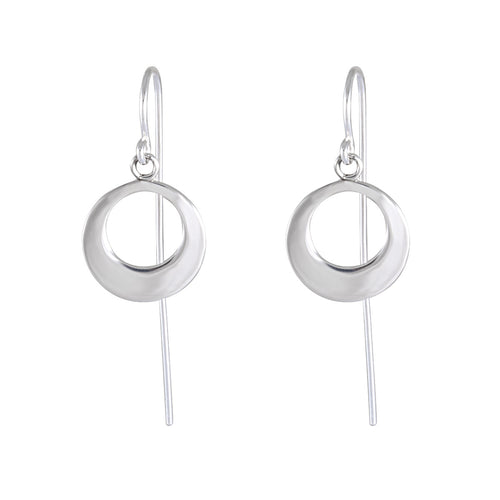 Modern Minimalist Hoop and Bar Sterling Silver Earrings - Sleek Lines Cluster Earrings - Model 1212-062