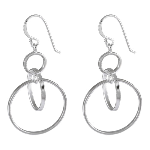 Contemporary Circles Sterling Silver Earrings - Model 1212-065