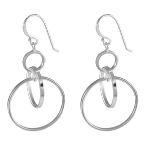 Contemporary Circles Sterling Silver Earrings - Model 1212-065