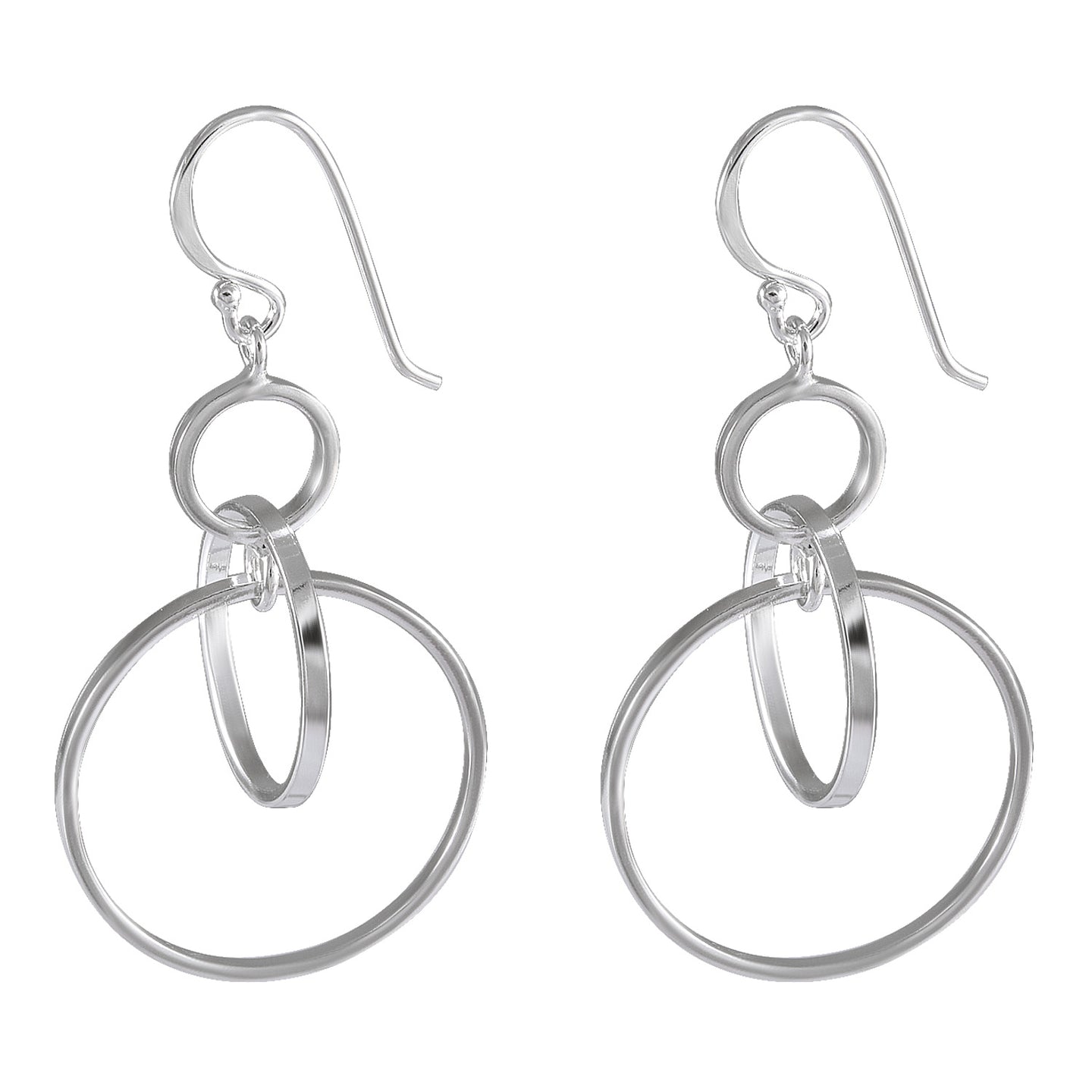 Contemporary Circles Sterling Silver Earrings - Model 1212-065