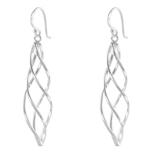 Spiraling Elegance Sterling Silver Cluster Earrings - Model 1212-066