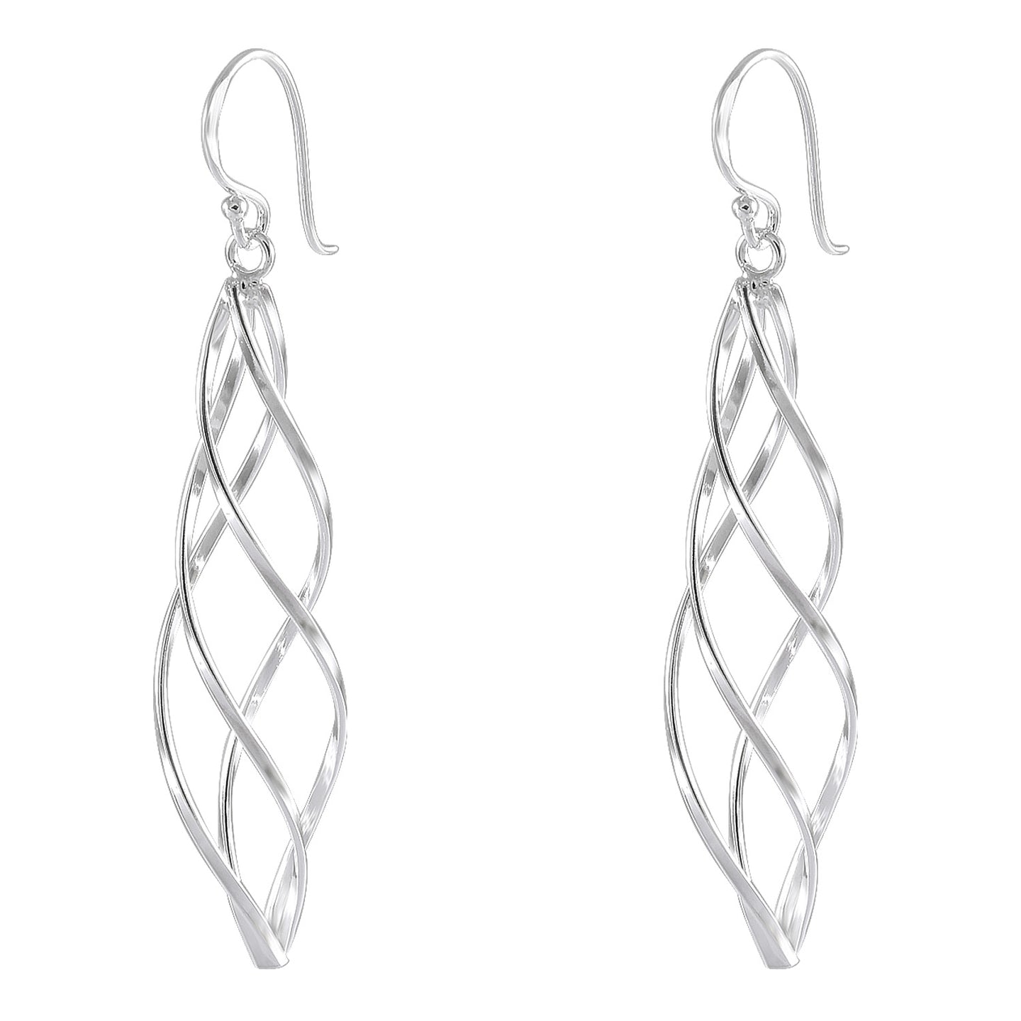 Spiraling Elegance Sterling Silver Cluster Earrings - Model 1212-066