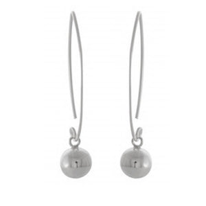 Sleek Sphere Drop Sterling Silver Earrings - Model 1212-068
