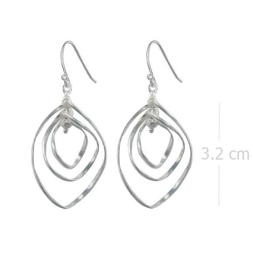 Nested Elegance Silver Cluster Earrings - Model 1212-071