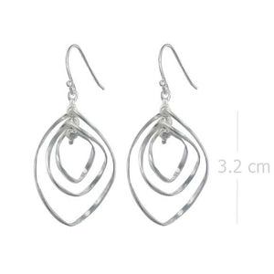 Nested Elegance Silver Cluster Earrings - Model 1212-071