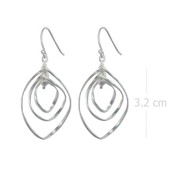 Nested Elegance Silver Cluster Earrings - Model 1212-071