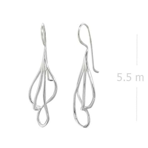 Sculptural Elegance Silver Cluster Earrings - Model 1212-073