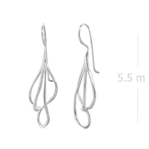 Sculptural Elegance Silver Cluster Earrings - Model 1212-073