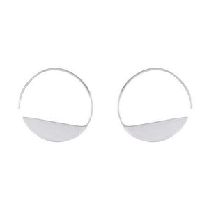 Minimalist Crescent Moon Silver Earrings - Modernist Aesthetic - Model 1213-004