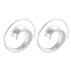 Sculptural Wave Crest Silver Earrings - Fluid Elegance - Model 1213-008