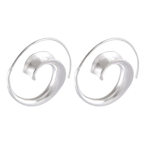 Sculptural Wave Crest Silver Earrings - Fluid Elegance - Model 1213-008