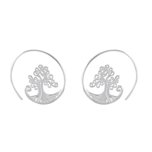 Enchanted Tree of Life Silver Earrings - Whimsical Nature Design - Model 1213-010