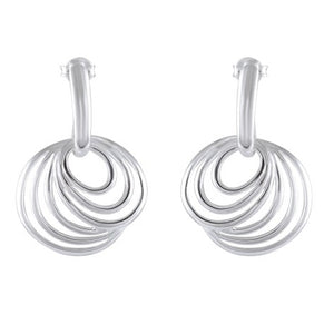 Spiraling Silver Symphony | Multi-Layered Sterling Silver Earrings - Model 1214-009