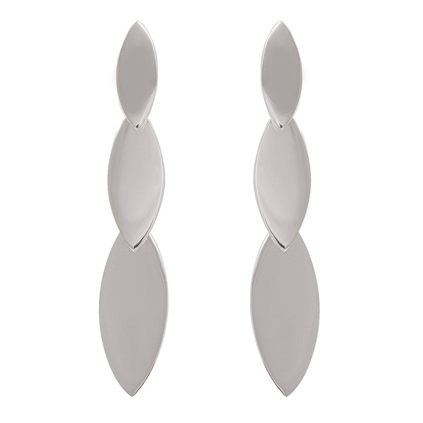 Fluid Forms Silver Earrings - Organic Pebble Design - Model 1214-024